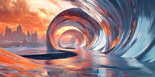 奇幻漩涡中的未来世界景观