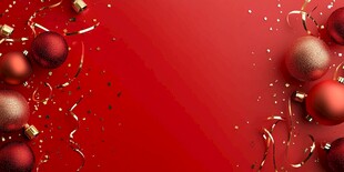 红色圣诞装饰背景图