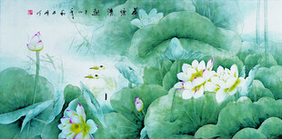 荷塘清趣水墨国画