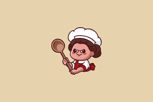 卡通矢量女厨师图片