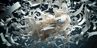 纸张碎末纷飞的瞬间