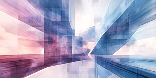 梦幻几何抽象科技感空间