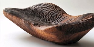 木质波浪形艺术果盘