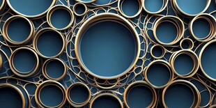 金属圆环构成的抽象图案