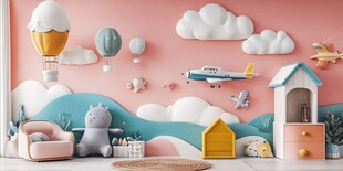 梦幻童趣儿童房温馨场景