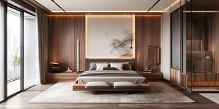 现代中式风格奢华卧室空间