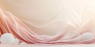 粉色柔纱与圆球梦幻场景