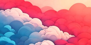 梦幻多彩云朵背景图