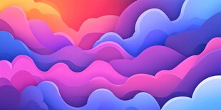 梦幻绚丽多彩云朵背景图