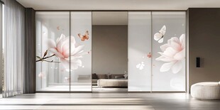中式花卉移门现代简约空间
