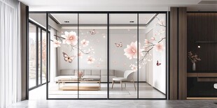 中式风玻璃隔断客厅美景