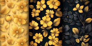 金色花卉图案背景集合