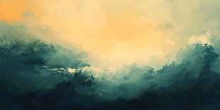 梦幻山海间的绚烂光影