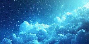 梦幻星空下的云海奇观