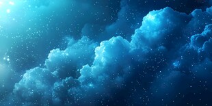 梦幻蓝色星空云海景象