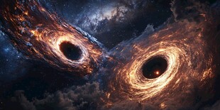 双黑洞对峙的宇宙奇观