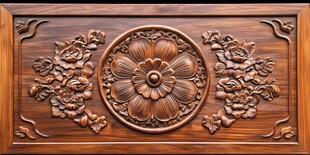 中式木雕花纹装饰面板