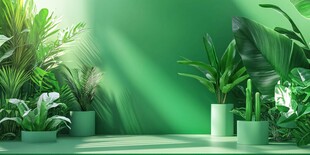 绿意盎然的室内植物景观