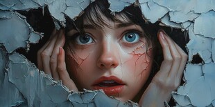 破墙而出的少女