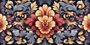 复古华丽花卉图案设计