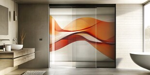 时尚浴室 艺术感玻璃隔断