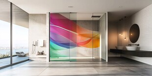 现代浴室彩色玻璃独特设计