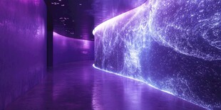 梦幻紫色数字光影艺术空间