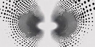 黑白半调点构成抽象图案