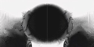 黑白半调圆形抽象图案