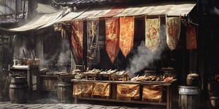 古街烟火气的特色小吃摊