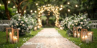 浪漫户外婚礼仪式通道场景