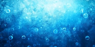 梦幻蓝色水底气泡背景图