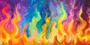 梦幻多彩火焰抽象背景图