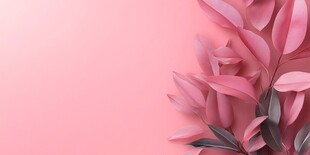 粉色纸艺叶片背景装饰