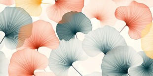 银杏叶梦幻多彩图案背景