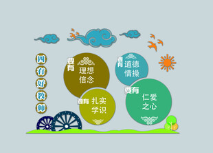 蒙古元素幼儿园文化墙