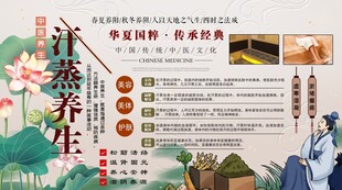 汗蒸养生背景墙