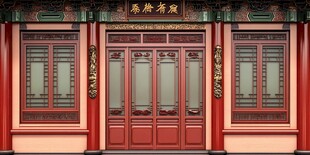 中式古典红门建筑景观