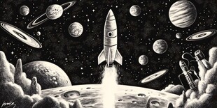 火箭启航探索浩瀚宇宙