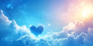 梦幻云端爱心浪漫天空