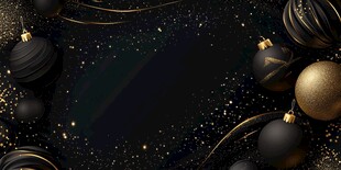 黑金圣诞装饰背景图