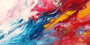 抽象色彩交融艺术画作