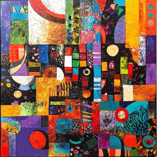 抽象多彩几何图案艺术画作