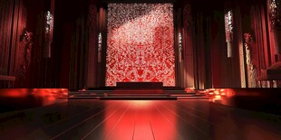 中式红韵舞台场景布置