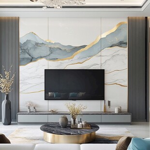 现代轻奢风客厅电视背景墙