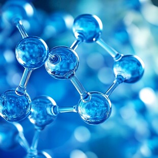 蓝色分子结构微观图景