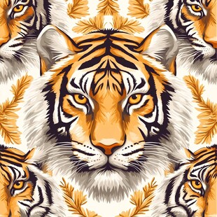 老虎头像的精美花纹图案