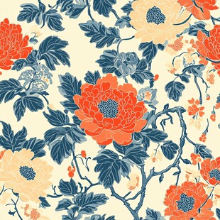 中式花卉图案背景纹理