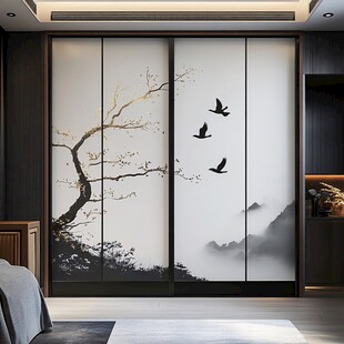 中式山水花鸟移门设计
