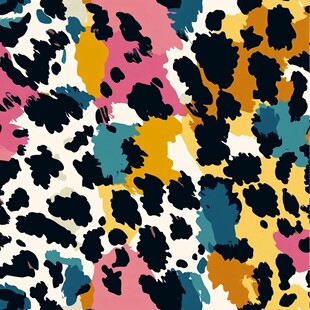多彩豹纹图案无缝背景